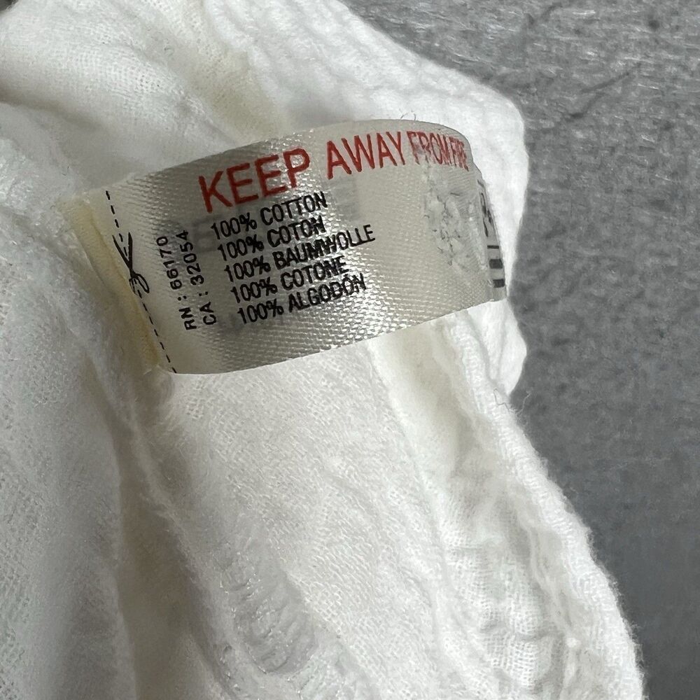 Anthropologie Dress XXS White Gauze Tiered Babydoll Cottage Core Short Sleeve - Picture 10 of 12